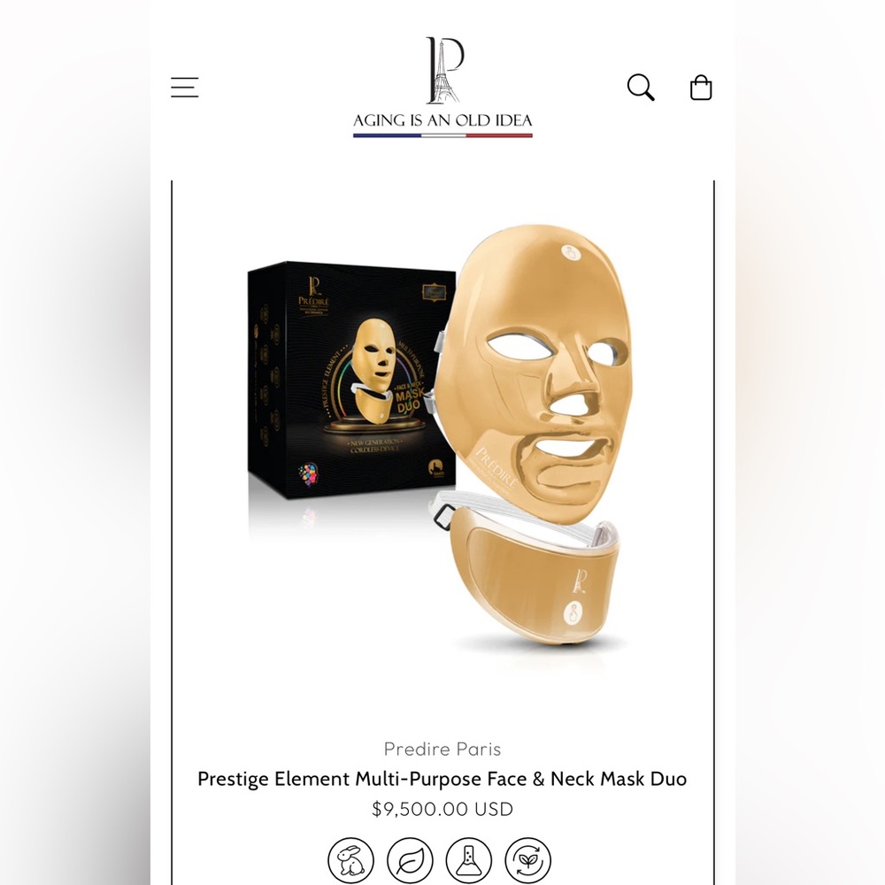 Gold LED Face Mask